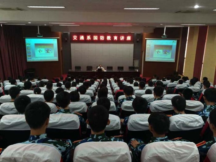 交通工程系开展2015级新生国防教育讲座