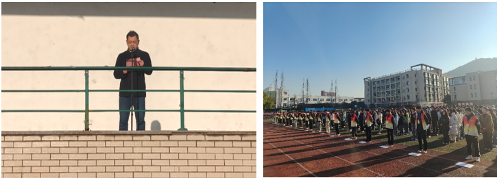 校园安全,从我做起 --汽车工程学院举行升旗仪式