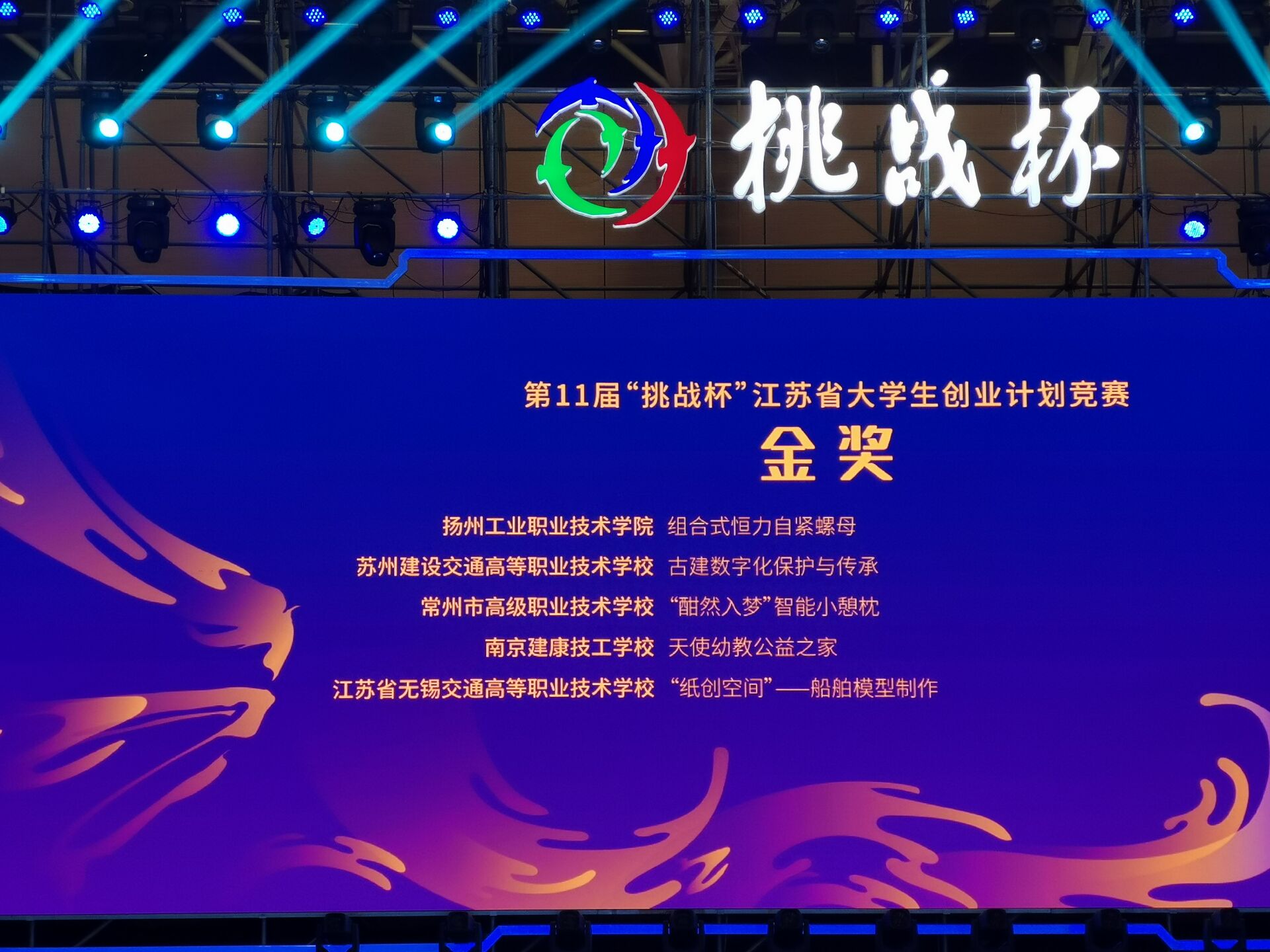学校在第11届“挑战杯”江苏省大学生创业计划竞赛获得金奖